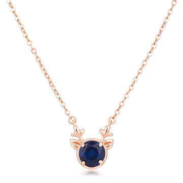 Reversible CZ Reindeer Pendant